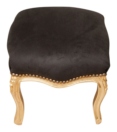 Biscottini Panchetto Biscottini Luigi XVI Legno Faggio Patina Foglia Oro Seduta Imbottita