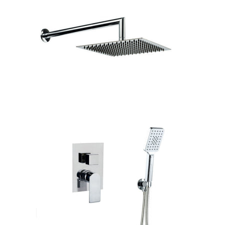 Kit doccia incasso 5pz Miscelatore Soffione 25x25 Braccio doccia Doccetta Flessibile Alpha