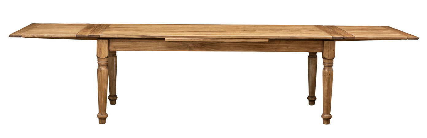 Biscottini Tavolo Country allungabile in legno massello di tiglio L220xPR100xH80 cm. Made in Italy