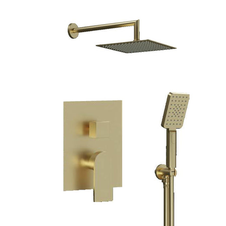 Kit doccia dorato PVC 5pz Doccetta 3 funzioni Miscelatore Soffione Alpha