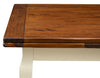 Biscottini Tavolo allungabile Country in legno massello di tiglio struttura bianca anticata piano noce Made in Italy