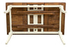 Biscottini Tavolo allungabile Country in legno massello di tiglio struttura bianca anticata piano noce Made in Italy
