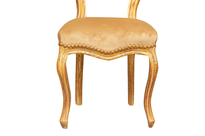Biscottini Biscottini Sedia Poltroncina Stile Francese Luigi XVI Faggio Oro 45x42x90