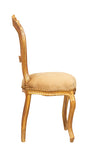 Biscottini Sedia poltroncina stile francese Luigi XVI in legno massello di faggio finitura oro