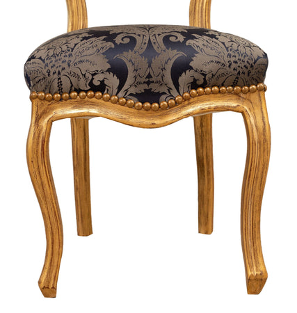 Biscottini Biscottini Sedia Poltroncina Luigi XVI Faggio Massello Intaglio Foglia Oro