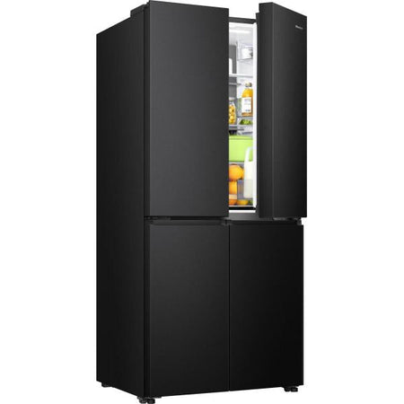 Hisense Frigo 4 Porte Total Nofrost 483lt E 80cm Black Inox Rq5p470safe