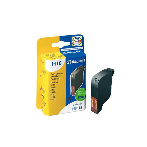 Pelikan Inkjet Cartridge H10 replaces HP 15, black, 42 ml cartuccia d\'inchiostro 1 pz Resa elevata (XL) Nero