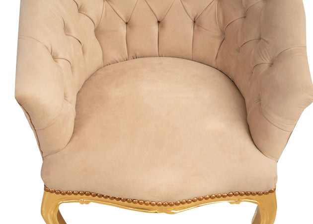 Biscottini Biscottini Poltrona Sedia Luigi XVI Faggio Intagliata Imbottita Shabby 68x67x82