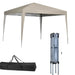 Gazebo 3x3 Pieghevole Beige Impermeabile Pieghevole Tendone Giardino Con Sacca