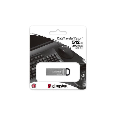 Memoria Pen Drive Kingston DataTraveler Kyson DTKN/512GB - USB TYPE-A 512 GB 3.2 Gen 1 - Silver