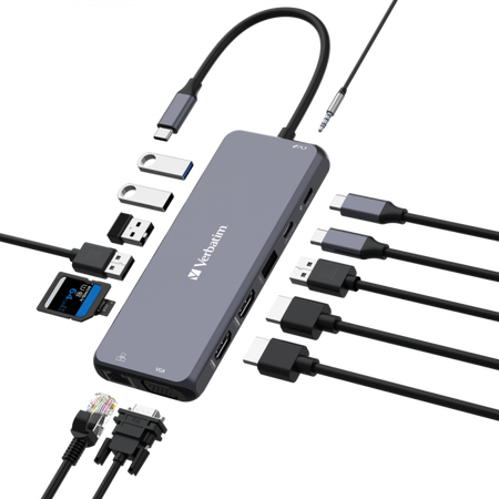 VERBATIM USB-C PRO MULTIPORTE HUB 14 PORTE