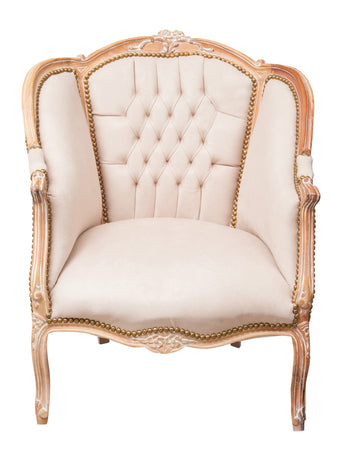 Biscottini Poltrona stile francese Luigi XVI in legno massello di faggio L80XPR82XH94 cm