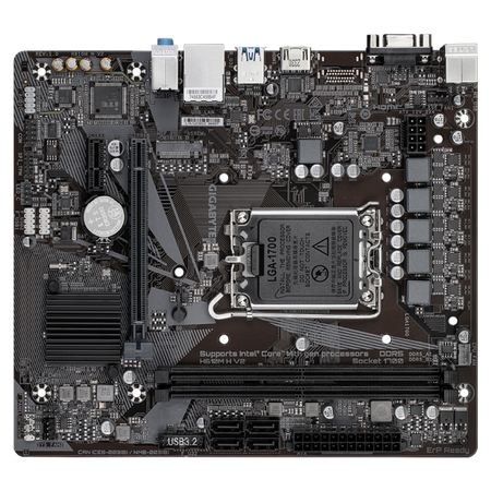 Gigabyte H610M H V2 - 1.0 - scheda madre - micro ATX - socket LGA1700 - chipset H610 - USB 3.2 Gen 1 - Gigabit LAN - grafica integrata (CPU richiesta)