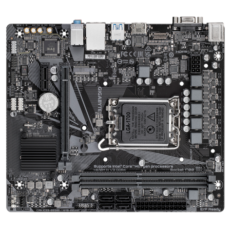 Gigabyte H610M H V3 DDR4 - 1.0 - scheda madre - micro ATX - socket LGA1700 - chipset H610 - USB 3.2 Gen 1 - Gigabit LAN - grafica integrata (CPU richiesta)