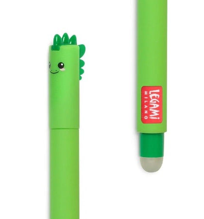 Legami, Penna Gel Cancellabile,Inchiostro Verde, Tema Dino