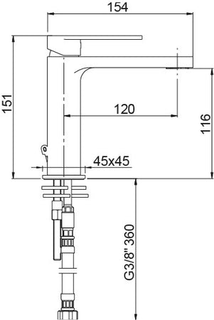 Miscelatore per lavabo nero opaco Alpha