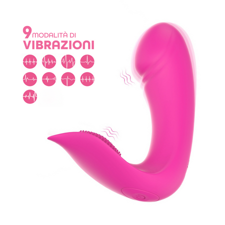 Vibratore Punto G Stimolatore Clitoride Chris 2in1 con App in Silicone Morbido