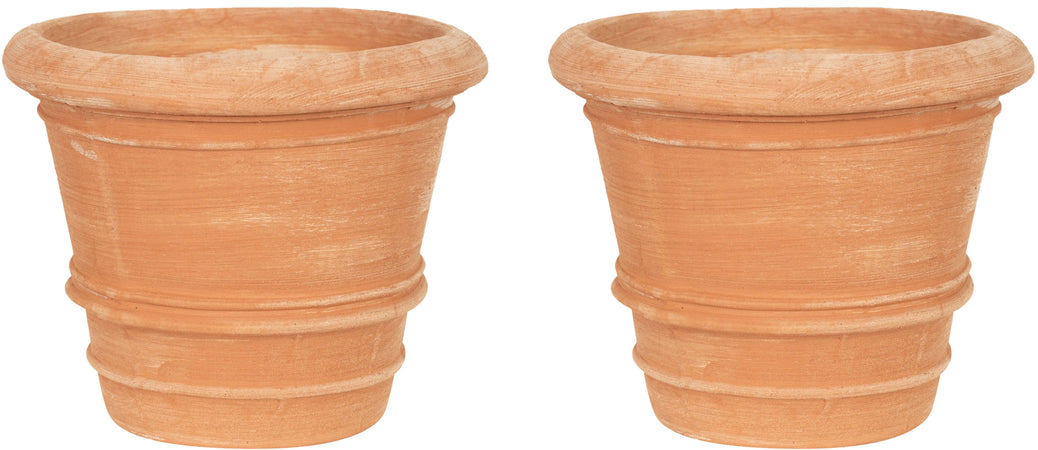 Biscottini Set 2 vasi in Terracotta 100% Made in Italy interamente Lavorati a Mano