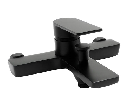 Miscelatore esterno vasca con doccetta nero