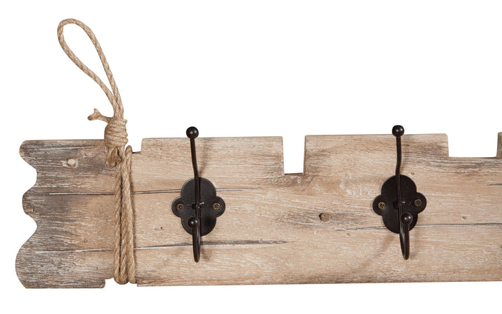 Biscottini Attaccapanni da parete in legno massello L79,5XPR7XH12 cm massello, dipinto