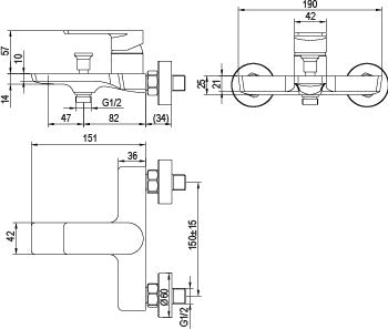 Miscelatore esterno vasca con doccetta nero