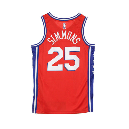 NIKE NBA Canotta Basket Uomo Nba Swingman Jersey Statement Edition No 25 Ben Simmons Phi76e University Red da uomo