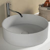 Lavabo da appoggio grigio chiaro opaco tondo 38cm h10 Solid Surface BOWL