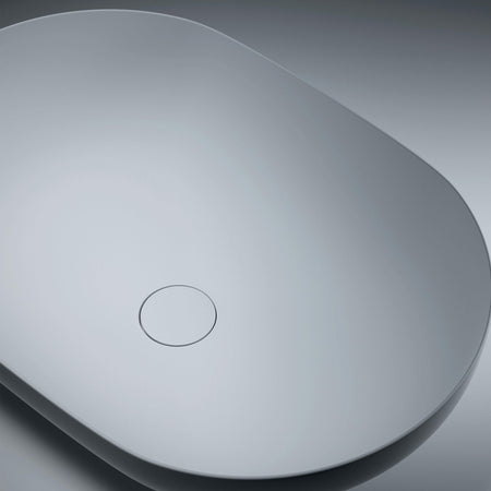 Lavabo da appoggio bianco opaco ovalato solid surface DUC