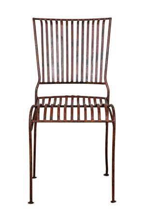 Biscottini Sedia in ferro battuto da esterno da giardino da pranzo finitura rosso anticata