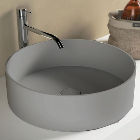 Lavabo da appoggio cemento tondo 38cm h10 Solid Surface BOWL