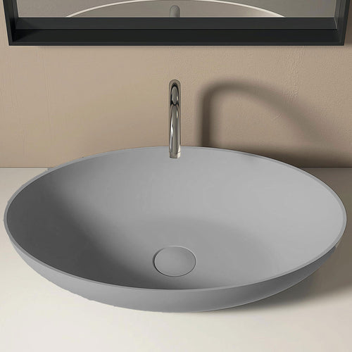 Lavandino ovale GRIGIO CHIARO in solid surface OVAL