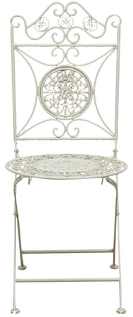 Biscottini Sedia Biscottini ferro battuto pieghevole giardino pranzo bianca anticata