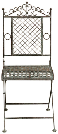 Biscottini Sedia Biscottini in ferro battuto pieghevole 96x49x41 ruggine anticata stile