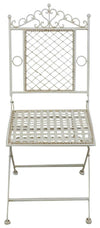 Biscottini Sedia pieghevole Biscottini 41x49x96 ferro battuto bianca anticata giardino