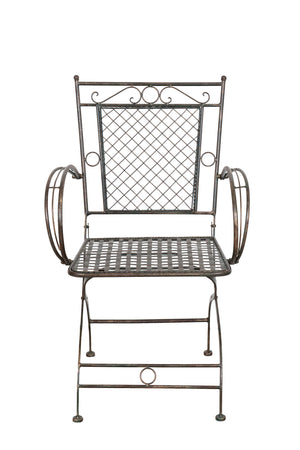 Biscottini Biscottini Sedia Poltrona Braccioli Ferro Battuto Ruggine Anticata 60x51x96