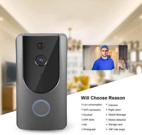 Videocitofono Wifi Ip Telecamera Citofono Campanello Senza Fili App Smartphone