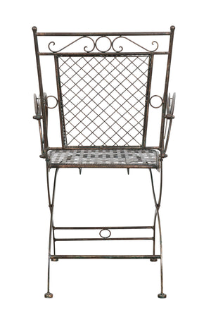 Biscottini Biscottini Sedia Poltrona Braccioli Ferro Battuto Ruggine Anticata 60x51x96