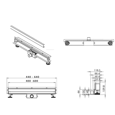 Canalina di scarico a parete 40 e 60