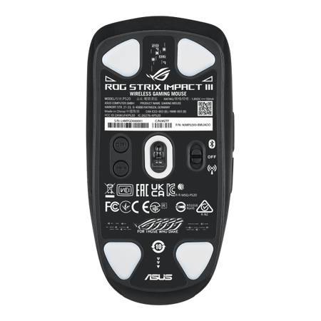 Mouse ROG Strix Impact III Wireless Ambidestro RF senza fili + Bluetooth Ottico 36000 DPI