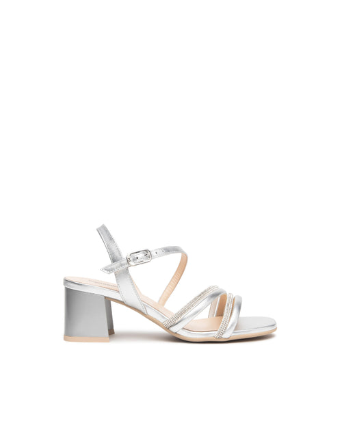 Nero Giardini sandali donna argento laminato strass E513280D700