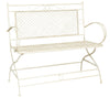 Biscottini Biscottini Divanetto Panchina Ferro Battuto Bianco Anticato 120x52x79 Giardino