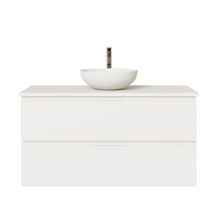 Mobile bagno sospeso 100cm Bianco con mensola per lavabo da appoggio - ARMONY