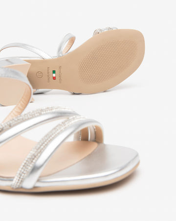 Nero Giardini sandali donna argento laminato strass E513280D700