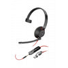 Poly Cuffie Blackwire 5210 Monoaurali Usb-c + Spinotto Da 3,5 Mm + Adattatore Usb-c /a (sfuse)