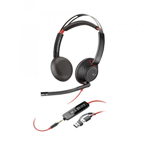 Blackwire 5220 Stereo USB-C - Headset +3.5mm Plug +USB-C/A - Adapter