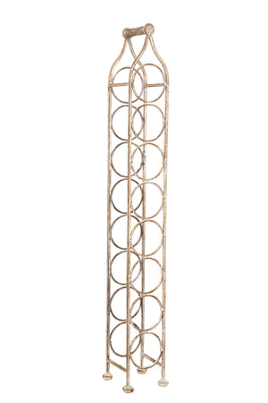 Biscottini Cantinetta Portabottiglie Biscottini Ferro Battuto Bianco Anticato 8 Posti