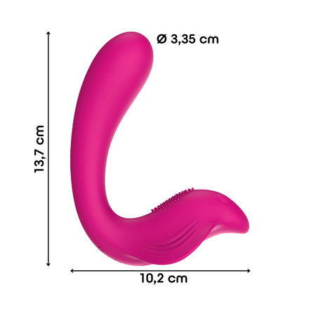 Vibratore a U punto G e clitoride con controllo tramite app in morbido silicone