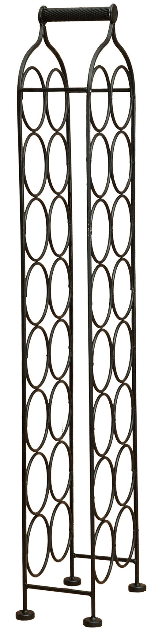 Biscottini Biscottini Cantinetta Porta Bottiglie 16 Posti Ferro Battuto Nera Anticata