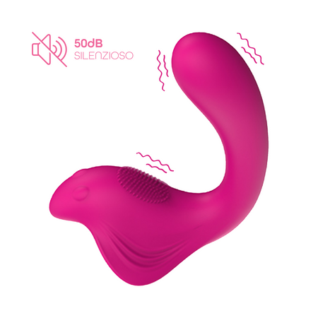 Vibratore a U punto G e clitoride con controllo tramite app in morbido silicone