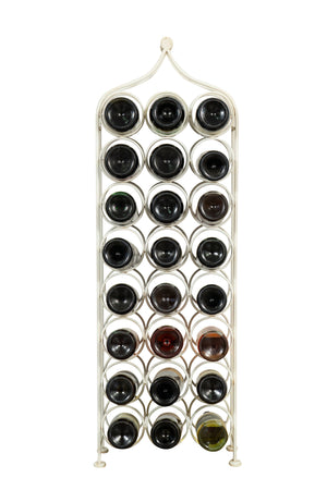 Biscottini Biscottini Cantinetta Portabottiglie Ferro 24 Bottiglie Bianco Anticato